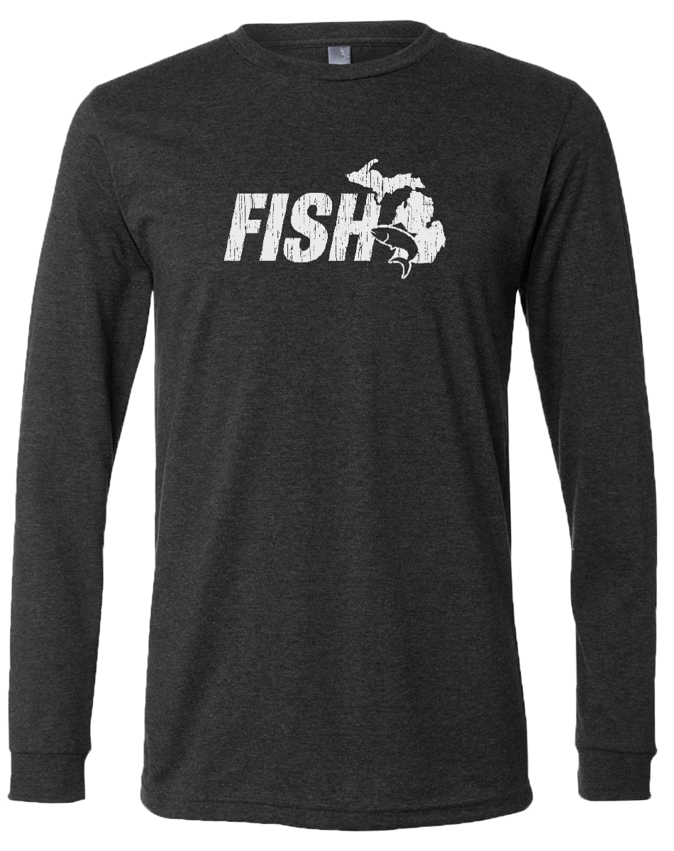 Fish Mi Long Sleeve T-Shirt Dark Heather Grey / XXL