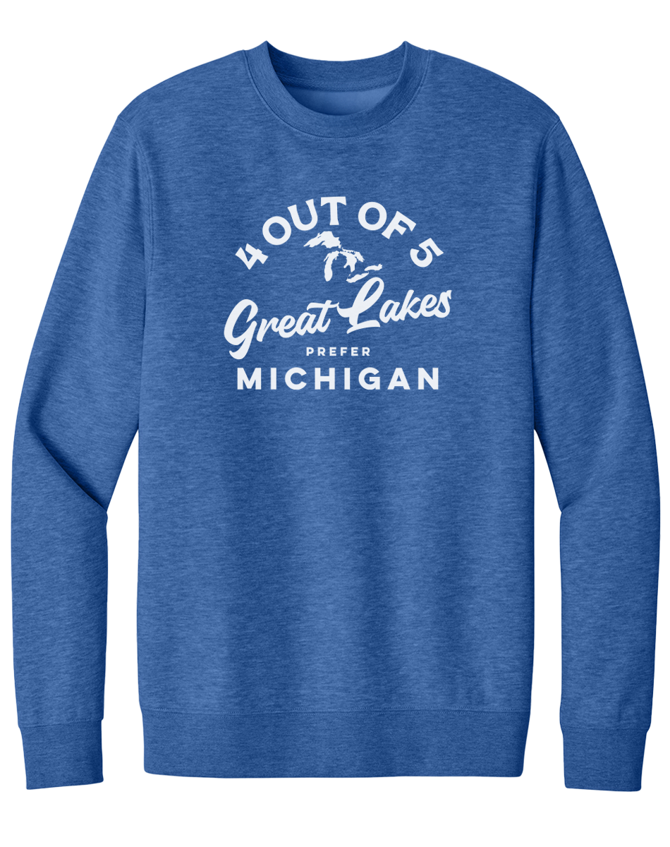 4 Out of 5 Lakes Prefer Michigan Crewneck Sweatshirt