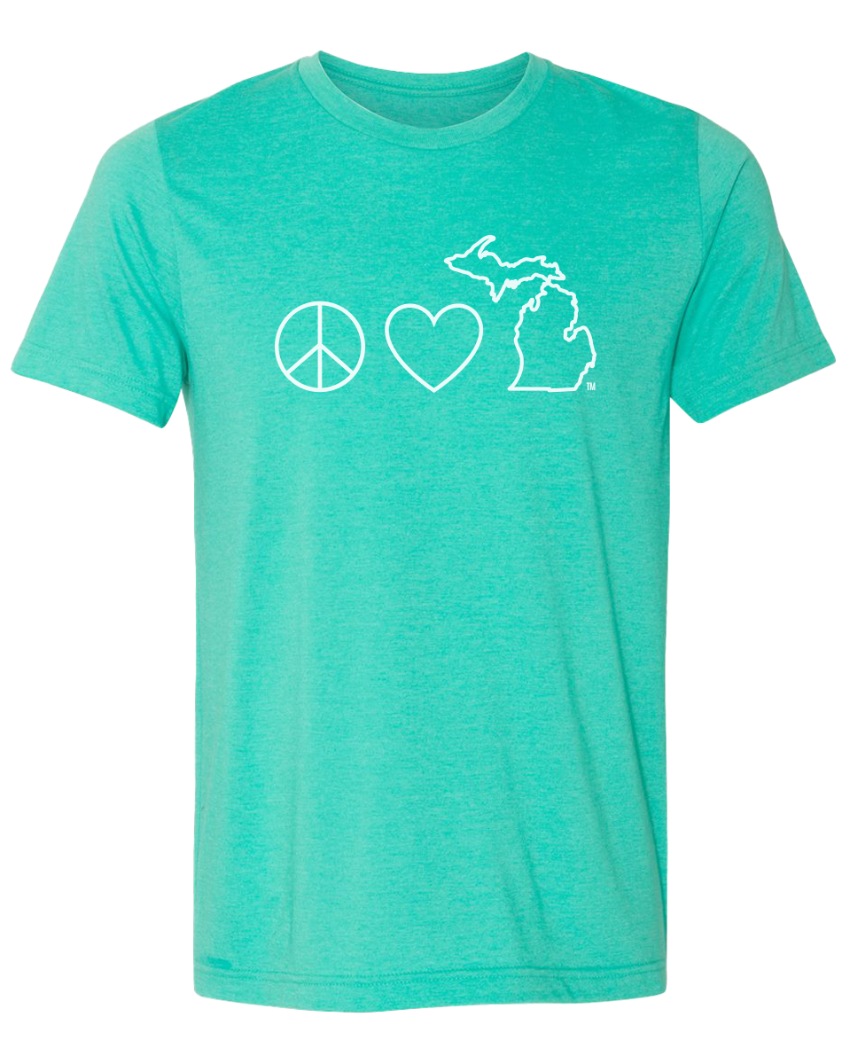 Peace Love Michigan Unisex T-Shirt