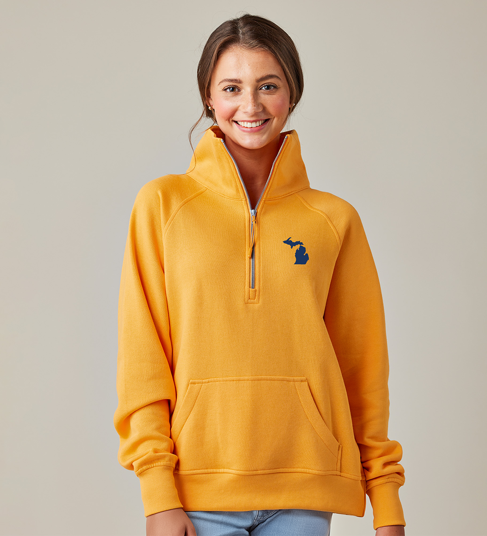 Women's Michigan Boxy Half Zip Fleece