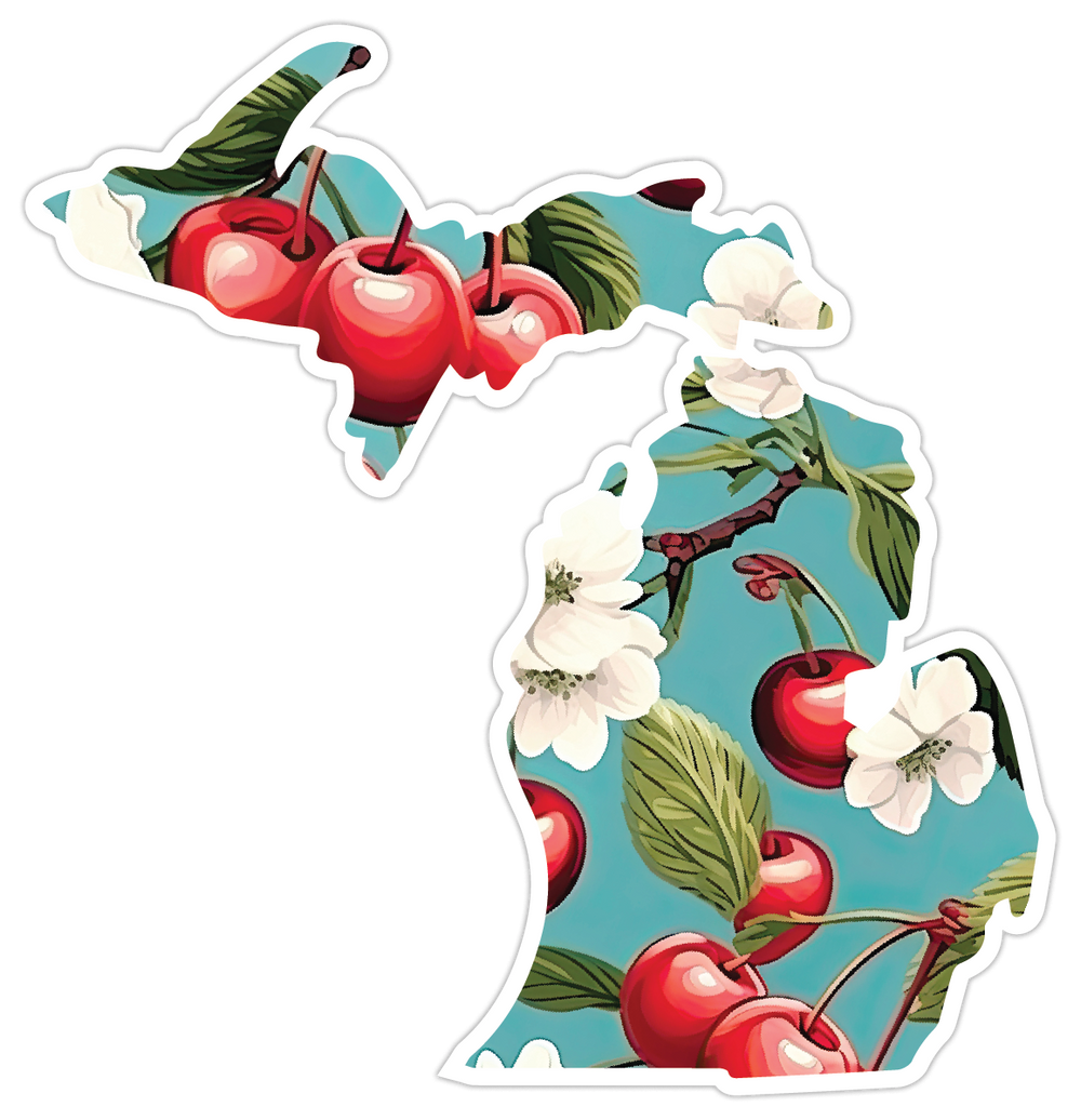 Cherry Tree Michigan Die-Cut Sticker