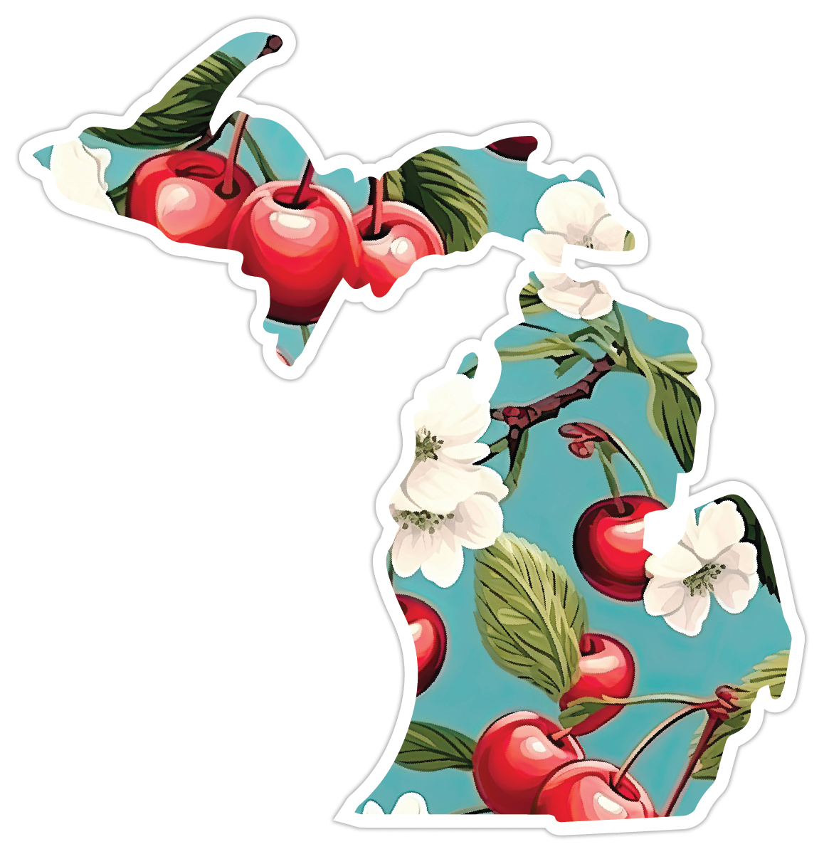 Cherry Tree Michigan Die-Cut Sticker