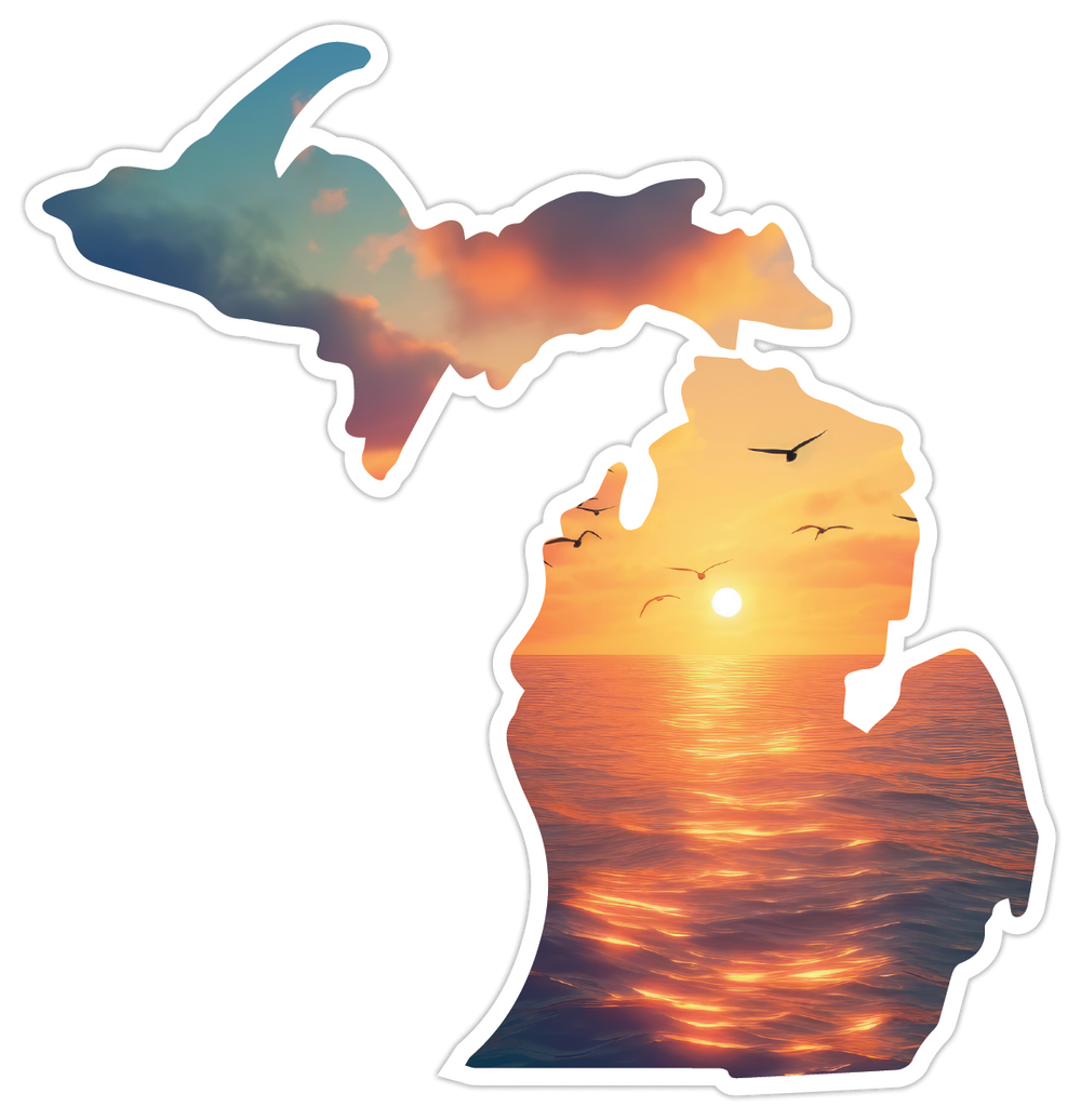 Golden Hour Michigan Die-Cut Sticker