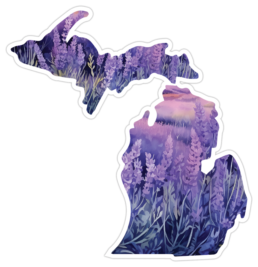 Lavender Fields Michigan Die-Cut Sticker