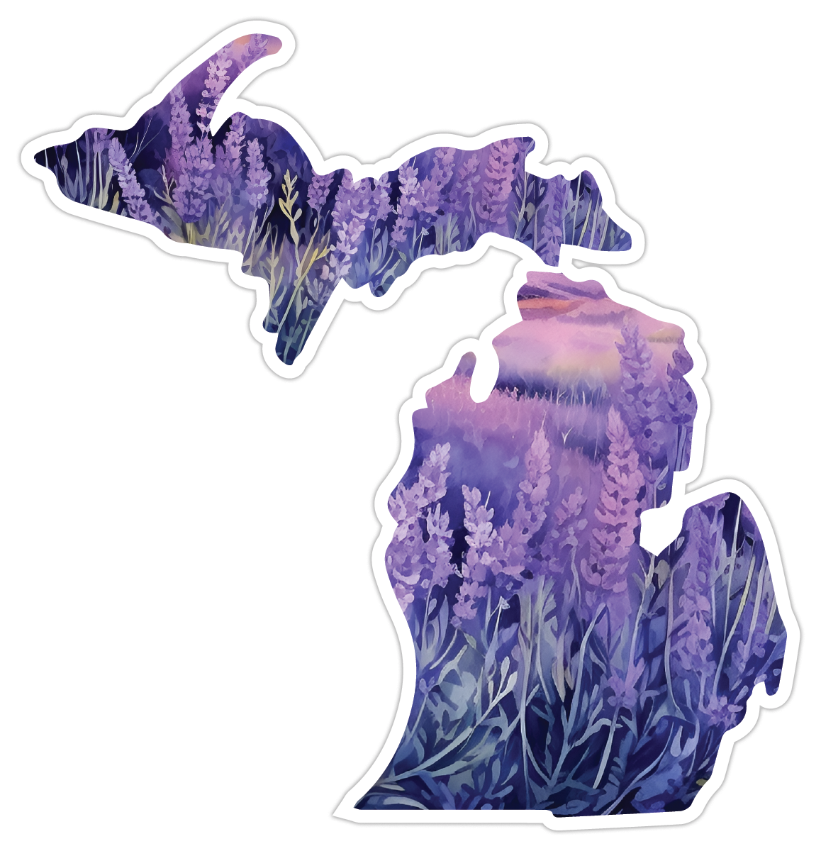 Lavender Fields Michigan Die-Cut Sticker