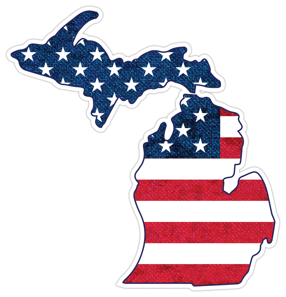 Patriotic Michigan Die-Cut Sticker