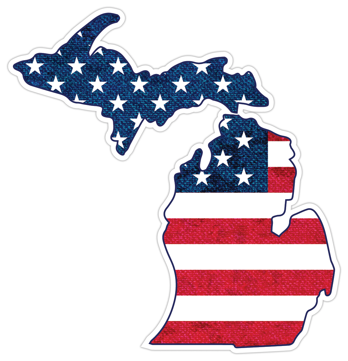 Patriotic Michigan Die-Cut Sticker