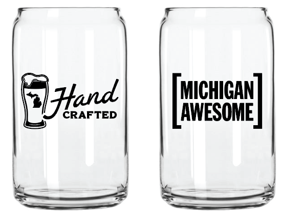 "Hand Crafted" Can Glass