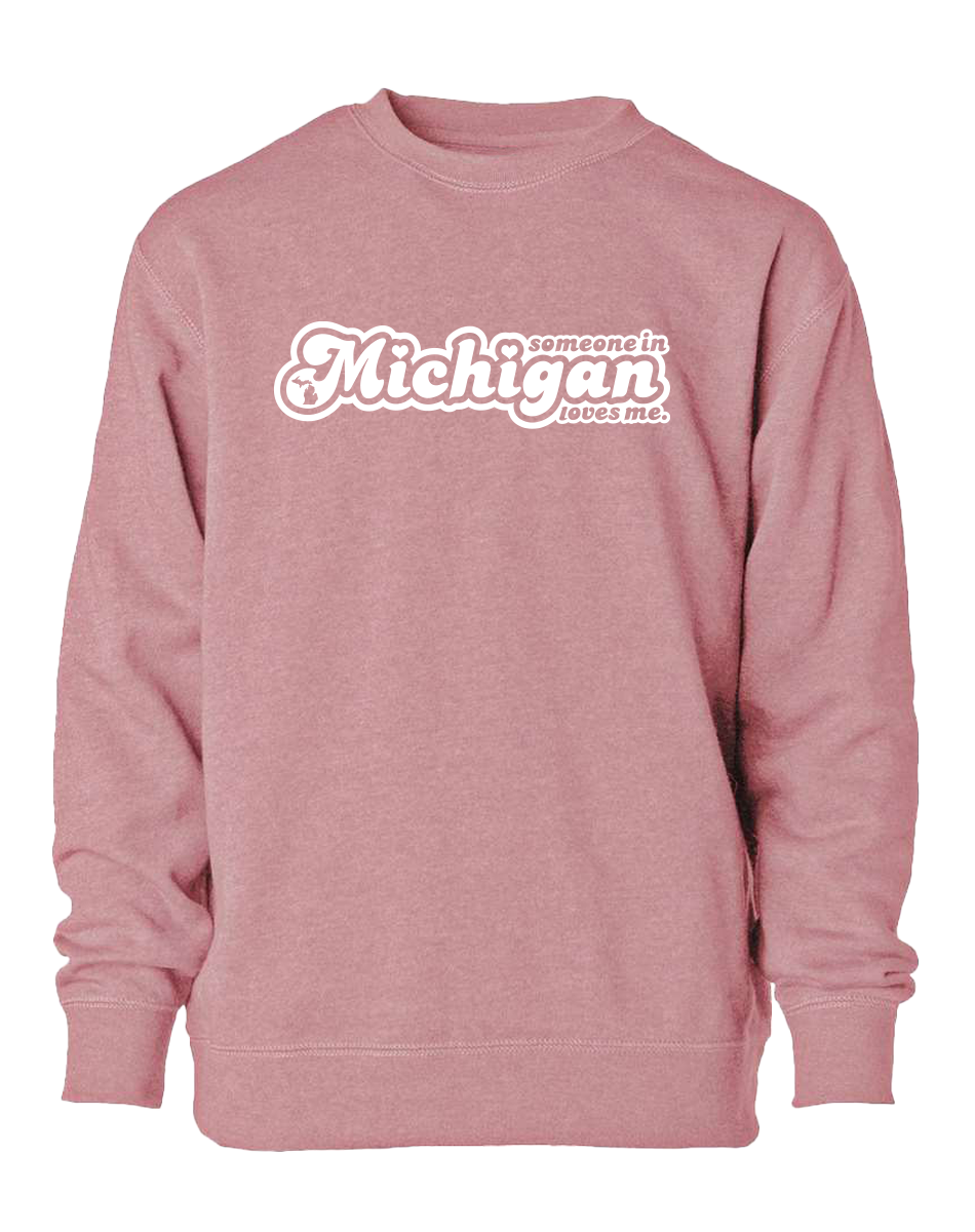 Someone in Michigan Loves Me Youth Crewneck Sweatshirt