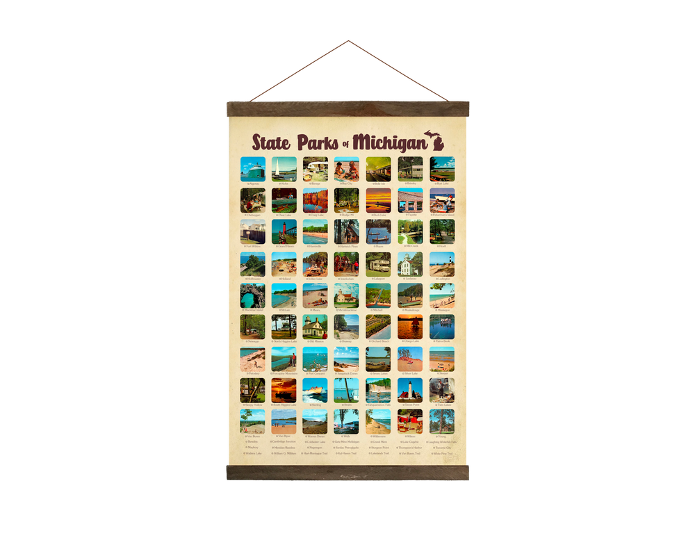 State Parks of Michigan Hanging Print