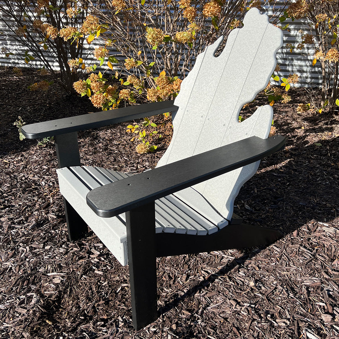 Michigan Adirondack Chair Amish Made Michigan Awesome   Adirondack LtGreyBlack 2 